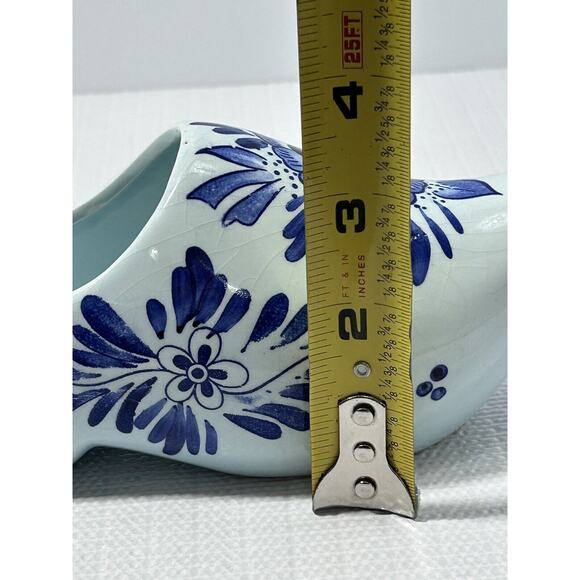 Vintage Hand Painted Delft Blauw Ceramic Dutch Clog Shoe 6.5 Long Hanging Decor - Picture 8 of 9